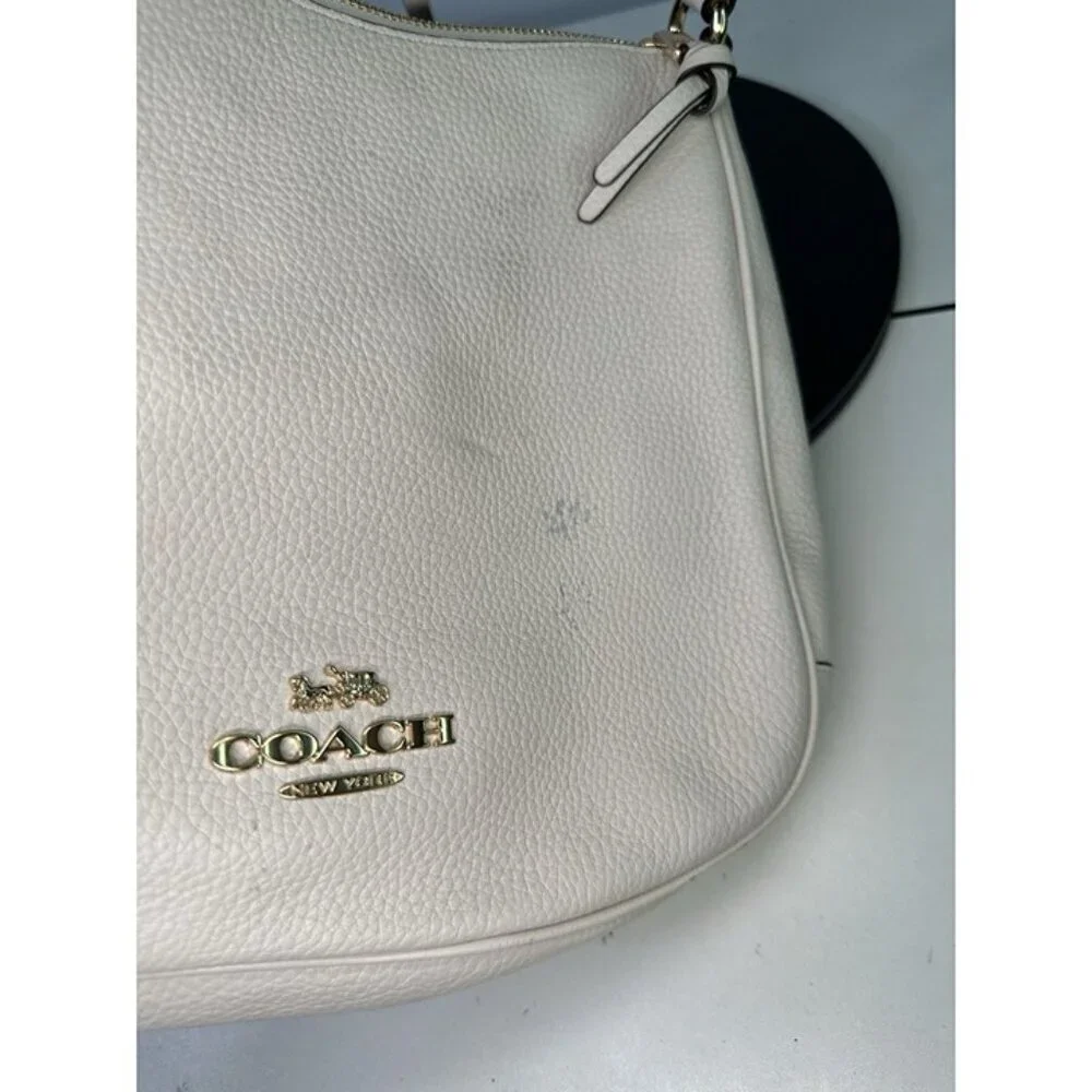 For Repair - Coach Ellie File Crossbody Purse Bag White - C1648 Pebbled LEATHER